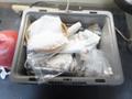 Metal Work Desk with Drawers w Sliding Door and Contents w Light- Auction Item