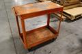 Metal Orange Rolling Shop Cart- Auction Item