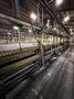 8- air operated pallet line approx. 80' long with air dump and air lifts, 20" x 60" trays, price is for all