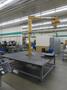 Overhead Hoist &amp; Crane Specialists Heavy Duty Steel Mold Table with Overhead Hoist System, Contrex Model B586 1/4 Ton Jib Cane w  2 Ton Electric Chain Hoist, I Beam, Trolley- Auction Item