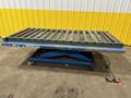 5,000 LBS X 96" X 48" BISHAMON HYDRAULIC SCISSOR LIFT TABLE WITH ROLLER CONVEYOR TOP, 115 VOLT: STOCK #20963