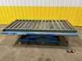 5,000 LBS X 96" X 48" BISHAMON HYDRAULIC SCISSOR LIFT TABLE WITH ROLLER CONVEYOR TOP, 115 VOLT: STOCK #20963