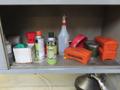 Metal Work Desk with Drawers w Sliding Door and Contents w Light- Auction Item