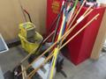 Brooms, Shovels, Rakes, Dust Pans, Mop w Bucket- Auction Item