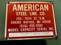 10,000 LBS X 42" NON MOTORIZED AMERICAN STEEL LINE UNCOILER #3347
