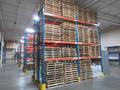 Pallet Racking Back to Back,  Teardrop Style (8) 16'x42" Uprights, (12) 8' Shelves with Wire Decking, *No Contents*- Auction Item