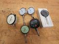 Travel Indicators (5) 0-1" and (1) 0-.250", TeClock, Starrett, Federal and Fowler.- Auction Item