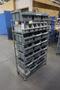 Rolling Wire Rack, (7) Shelves with Plastic Bins 36"x14"x55"- Auction Item