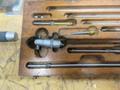 Starrett #124 Mechanical Inside Micrometer Set: 2 to 12" Range, 10 Extension Rods, Starrett 0-1" Travel Incdicator and 0-1" Pressure Micrometer **Unknown Brand**- Auction Item