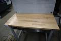 Portable Work Bench with Maple Top, Upper Shelf, Drawer, Work light- Auction Item
