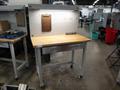 Portable Work Bench with Maple Top, Upper Shelf, Drawer, Work light- Auction Item