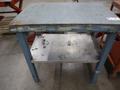 Metal Table with Wood Top, Lower Shelf- Auction Item
