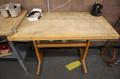 Steel Frame Work Bench with Wood Top and Wooden Work Bench with Contents- Auction Item