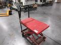 Scissor Lift Rolling Die Cart 38" x 20" Platform, Repaired Handle and Boat Winch Lift System- Auction Item