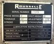 40 Ton Rousselle O.B.I. Press  No. 4, 3" Str., 12" S.H., 26" x 16" Bed, 45 SPM, A.C.