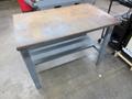 Uline Work Bench with Wood Top and Lower Shelf- Auction Item