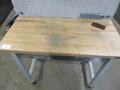 Portable Work Bench with Maple Top, Upper Shelf, Drawer, Work light- Auction Item