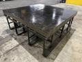 96&quot; X 96&quot; STEEL LAYOUT TABLE / PLATE ON HEAVY DUTY STORAGE RACK BASE: STOCK #11026