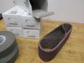 3M 4"x36"x80 Grit Sanding Belts (5 Boxes, 10 Belts Per Box),  (2) Scotch-Brite Finishing Wheels 8"x2"x3" Super Fine- Auction Item