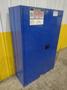 2 DOOR JUSTRITE HAZARDOUS MATERIALS STORAGE CABINET, 43” X 18” X 65” HIGH: YOBRO #24503