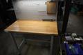 Portable Work Bench with Maple Top, Upper Shelf, Drawer, Work light- Auction Item