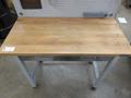 Portable Work Bench with Maple Top, Upper Shelf, Drawer, Work light- Auction Item