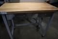 Portable Work Bench with Maple Top, Upper Shelf, Drawer, Work lighy- Auction Item