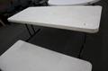 Lifetime White Plastic Top Folding Tables, (3) Rectangle 72" x 30" x 29", (1) Round 60" x 29"- Auction Item