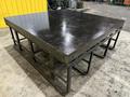 96&quot; X 96&quot; STEEL LAYOUT TABLE / PLATE ON HEAVY DUTY STORAGE RACK BASE: STOCK #11026