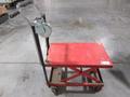 Scissor Lift Rolling Die Cart 38" x 20" Platform, Repaired Handle and Boat Winch Lift System- Auction Item