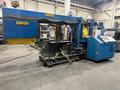 USED HYD-MECH MODEL S-35P SEMI-AUTOMATIC HORIZONTAL MITERING BANDSAW COMPLETE WITH 90' OF POWERED ROLLER CONVEYOR, Stock# 11123, Year: 1997