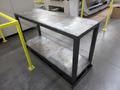 Heavy Duty Long Steel Work Table with Lower Shelf and Drip Pan- Auction Item
