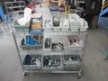 Rolling 3 Shelf Wire Racking with Contents, Plastic Bins, Miscellaneous Fittings and Hardware- Auction Item