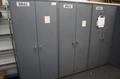 Metal 2 Door Heavy Duty Storage Cabinets (3 Units) with Adjustable Shelves and Contents of Plastic Bins and Parts- Auction Item