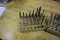 (3) Wood Dividers with Drills, Taps and End Mills- Auction Item