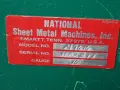 NATIONAL SHEET METAL MACHINES INC 16 GAUGE / 97" SHEET METAL BRAKE  -  N9616