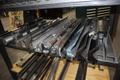 Amada Press Brake Dies, Ram Clamps and Lower Die Holders on Steel Rack- Auction Item