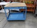 Rolling Sheet Metal Shop Cart with Particle Board Top- Auction Item