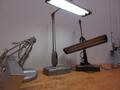 Vintage Bench or Desk Top Articulating fluorescent lights (3 Pcs), All Use 2ea 16" Tubes, ***All Work***- Auction Item