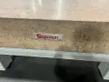 USED STARRETT CRYSTAL PINK 8' X 4' X 10" GRANITE SURFACE PLATE WITH STAND