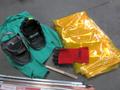 Welding Equipment: (2) Darkening Welding Helmet, (2)Curtains , 2XL Welding Jacket, Welding Wire, Brush- Auction Item