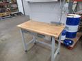 Portable Work Bench with Maple Top, Upper Shelf, Drawer, Work light- Auction Item