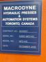 50 ton Macrodyne Model MPZ-50 4-Post Used Hydraulic Press For Sale, Year 2008