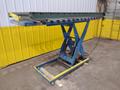 3,500 LBS X 30" X 96" BISHAMON MODEL #VIS-35-48 SINGLE PHASE 110V ROLLER TOP HYDRAULIC LIFT TABLE: STOCK #20967