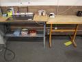 Steel Frame Work Bench with Wood Top and Wooden Work Bench with Contents- Auction Item