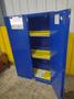 2 DOOR JUSTRITE HAZARDOUS MATERIALS STORAGE CABINET, 43” X 18” X 65” HIGH: YOBRO #24504