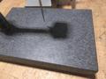Granite Height Stand with Starrett Digital 1" Travel Indicator *Does Turn On* , Angle Plate 6"x6"x6" with Small Vise Mounted- Auction Item