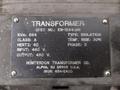 664 KVA HUNTERDON MODEL #EN-1264-9R TRANSFORMER: STOCK #21309