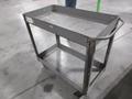 Steel Shop Cart, Rolling 2 Shelves- Auction Item