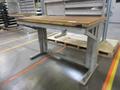 Work Bench, Heavy Duty Metal, Adjustable with Wood Top and Adjustable Shelving- Auction Item